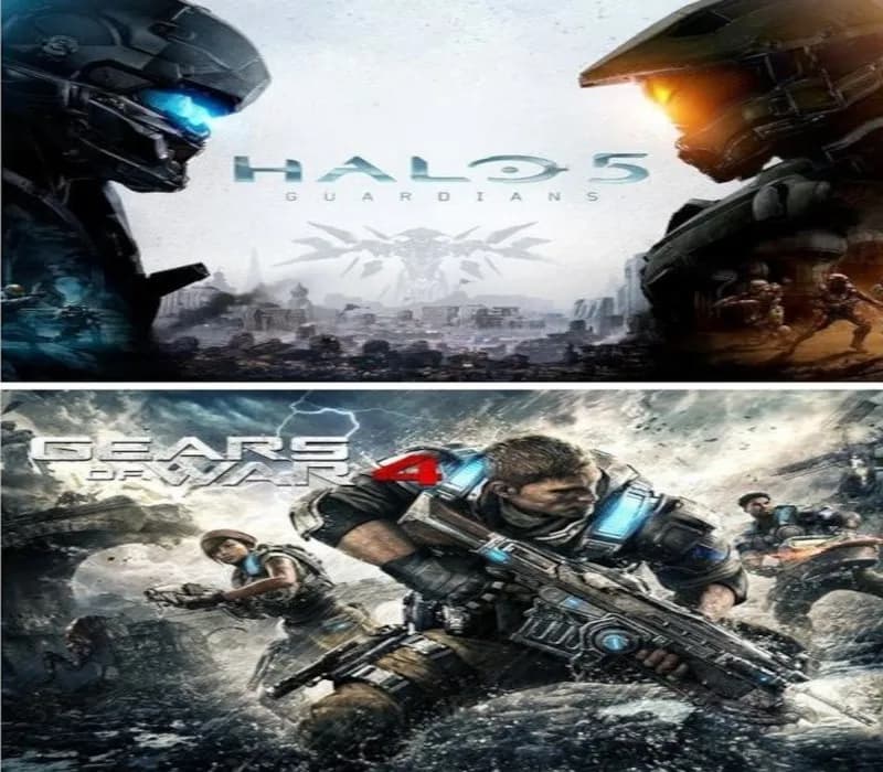 Okładka gry GEARS OF WAR 4 + HALO 5: GUARDIANS Xbox One & Series X/S