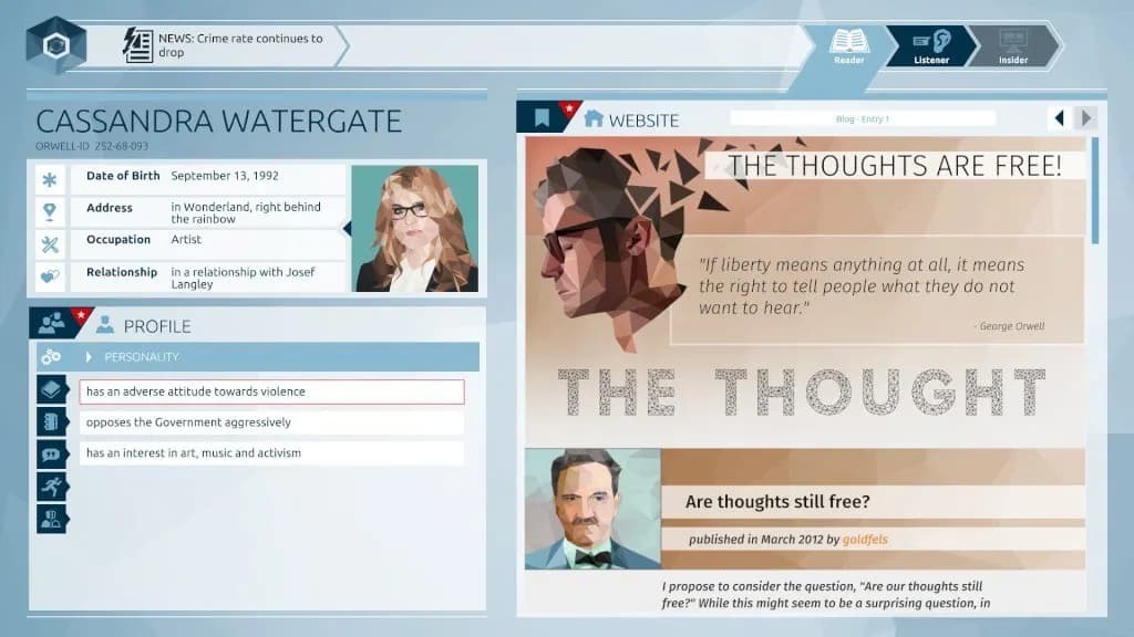 ORWELL KEEPING AN EYE ON YOU Steam — zrzut ekranu 4