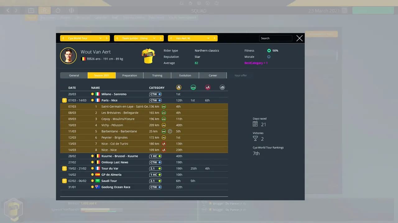 PRO CYCLING MANAGER 2021 Steam — zrzut ekranu 4