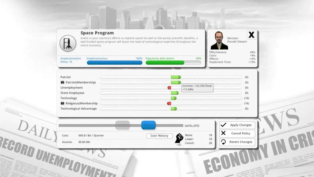 DEMOCRACY 3 Steam — zrzut ekranu 6