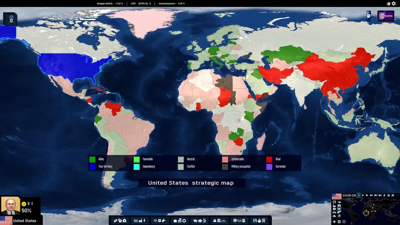Geo-Political Simulator 2026 Edition STEAM KLUCZ — zrzut ekranu 6