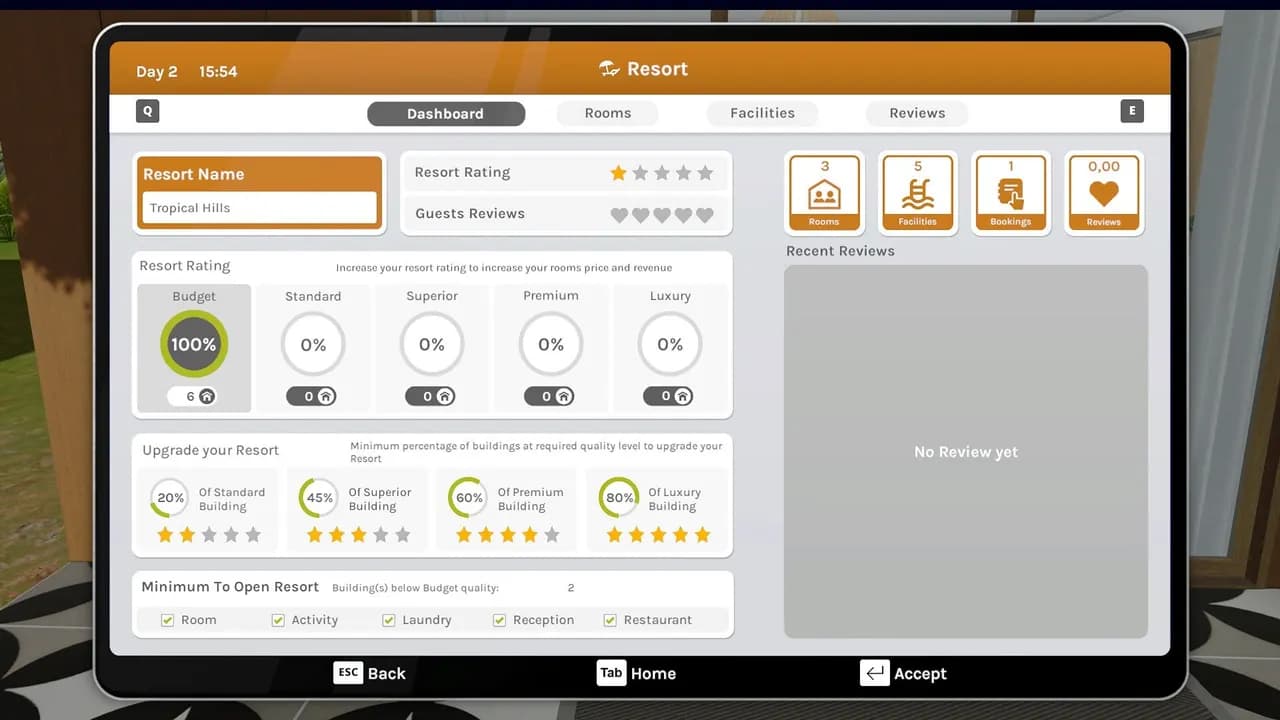 HOTEL A RESORT SIMULATOR Steam — zrzut ekranu 5
