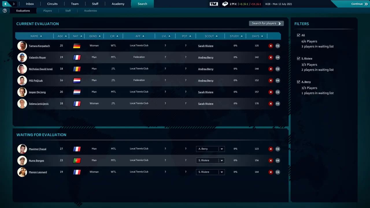 TENNIS MANAGER 2021 Steam — zrzut ekranu 4