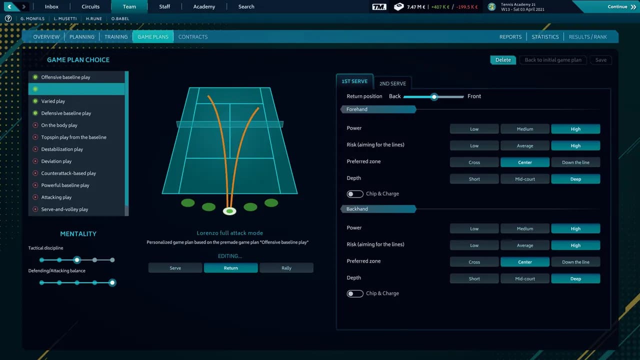 TENNIS MANAGER 2021 Steam — zrzut ekranu 2