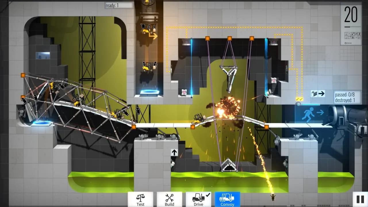 BRIDGE CONSTRUCTOR PORTAL Steam — zrzut ekranu 2