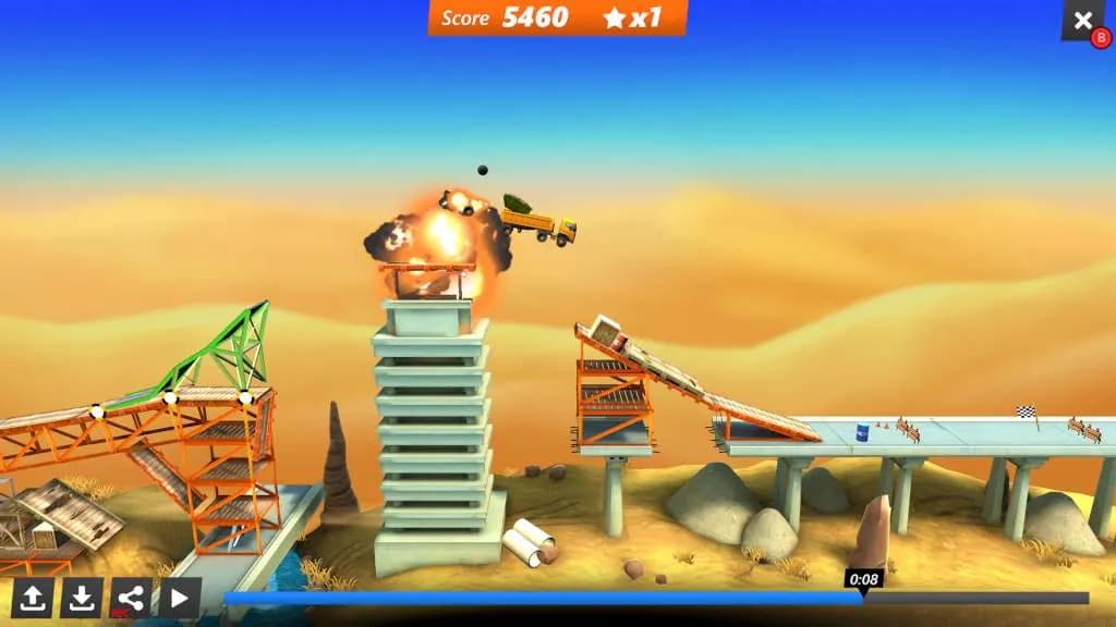 BRIDGE CONSTRUCTOR STUNTS Steam — zrzut ekranu 4