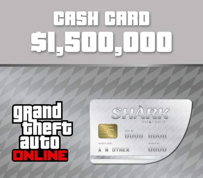Okładka gry GRAND THEFT AUTO V - GREAT WHITE SHARK CASH CARD ($1,500,000) Xbox One & Series X/S