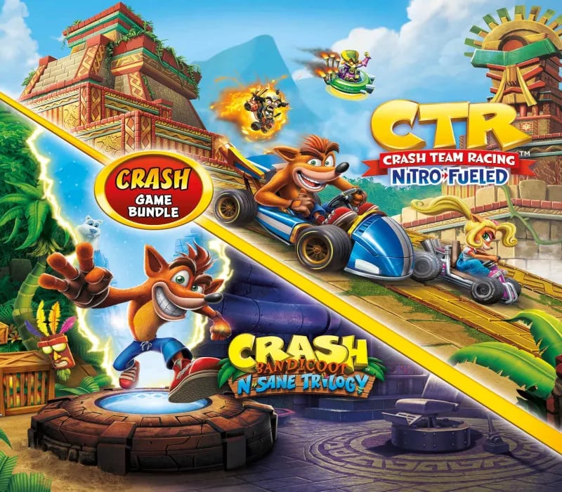 Okładka gry CRASH BANDICOOT BUNDLE N. SANE TRILOGY + CTR NITRO-FUELED Xbox One & Series X/S